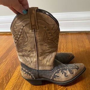 Brown cowboy boots